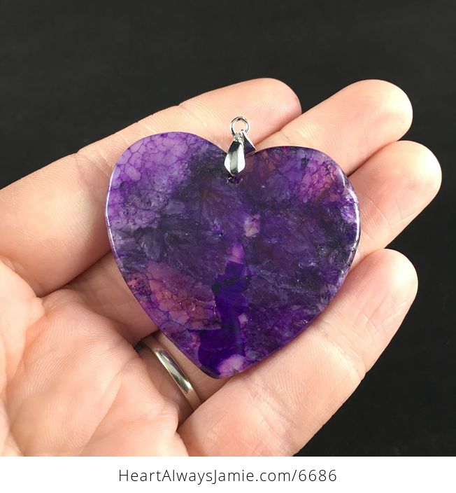Reserved for Trish Heart Shaped Purple Druzy Agate Stone Jewelry Pendant - #hTO3JW6Eni4-6