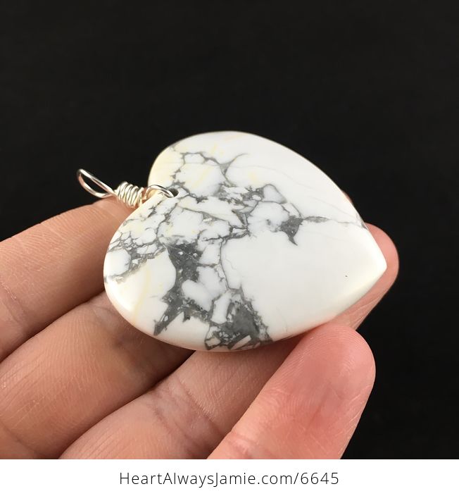 Reserved for Trish Heart Shaped White Howlite Stone Jewelry Pendant - #fFk5u1y8Axo-4