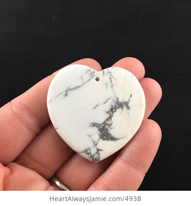 Reserved for Trish Heart Shaped White Howlite Stone Jewelry Pendant - #qOI1qTJyc2g-5