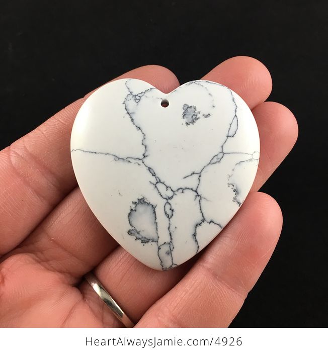 Reserved for Trish White Heart Shaped Howlite Stone Jewelry Pendant - #wmw3WQuQdMI-1