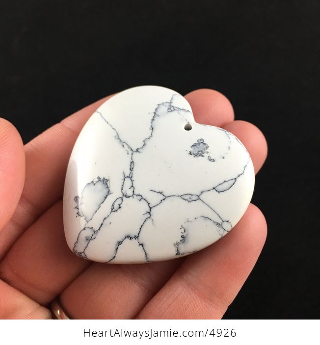 Reserved for Trish White Heart Shaped Howlite Stone Jewelry Pendant - #wmw3WQuQdMI-3
