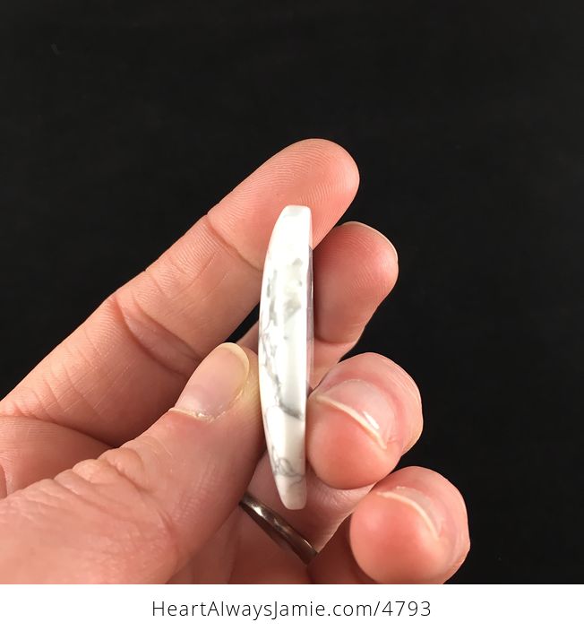 Reserved for Trish White Howlite Heart Shaped Stone Jewelry Pendant - #KtMwBnFGVVY-4