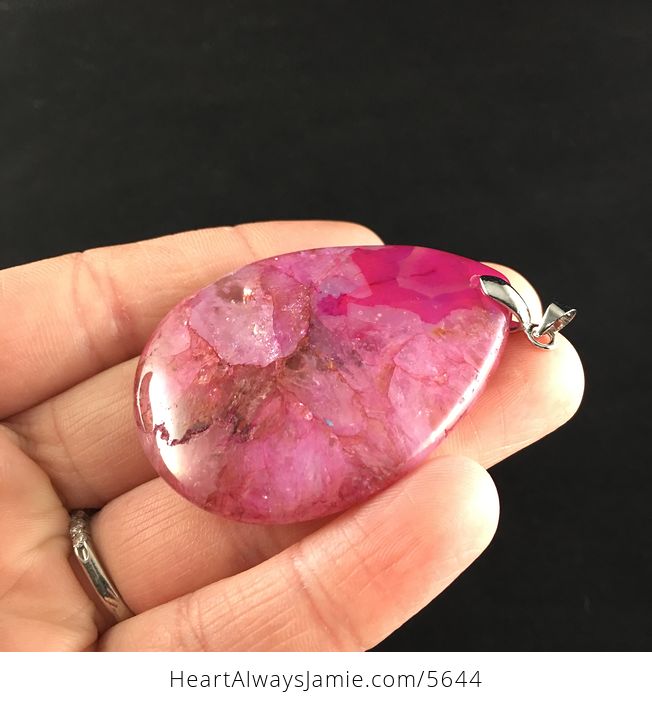 Reserved Pink Drusy Stone Jewelry Pendant - #WfV7Z8hJ6uA-3