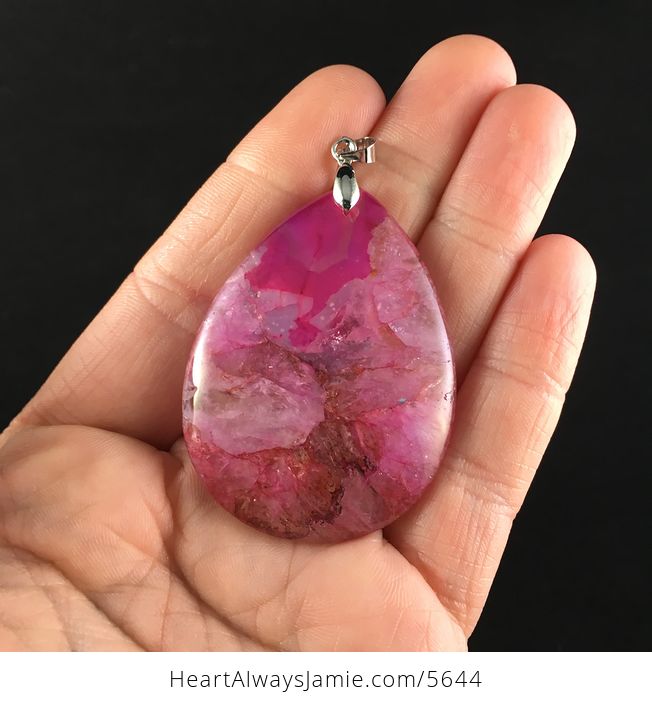 Reserved Pink Drusy Stone Jewelry Pendant - #WfV7Z8hJ6uA-1