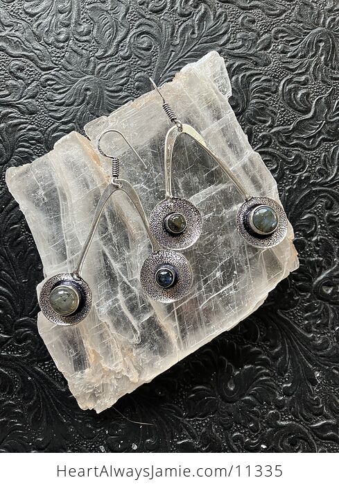 Retro Styled Labradorite Earrings Stone Crystal Jewelry - #eQz7aTODhQU-5