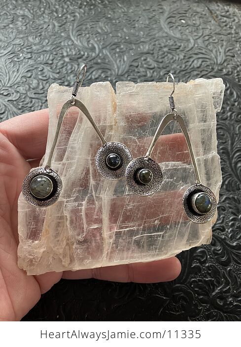 Retro Styled Labradorite Earrings Stone Crystal Jewelry - #eQz7aTODhQU-9