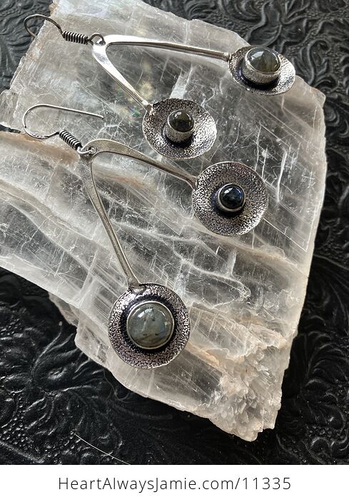 Retro Styled Labradorite Earrings Stone Crystal Jewelry - #eQz7aTODhQU-3