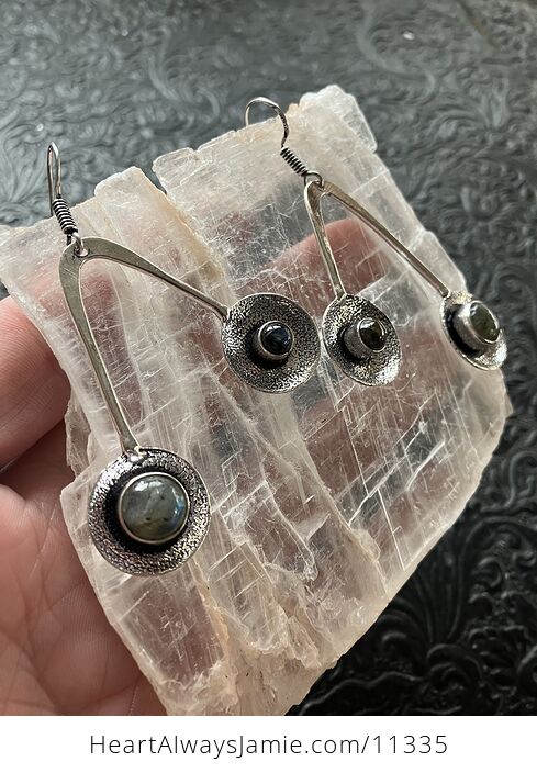 Retro Styled Labradorite Earrings Stone Crystal Jewelry - #eQz7aTODhQU-8