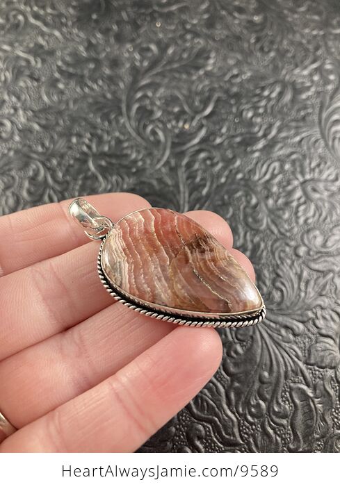 Rhodochrosite Bacon Layers Crystal Stone Jewelry Pendant - #dm5zH3Audd8-4