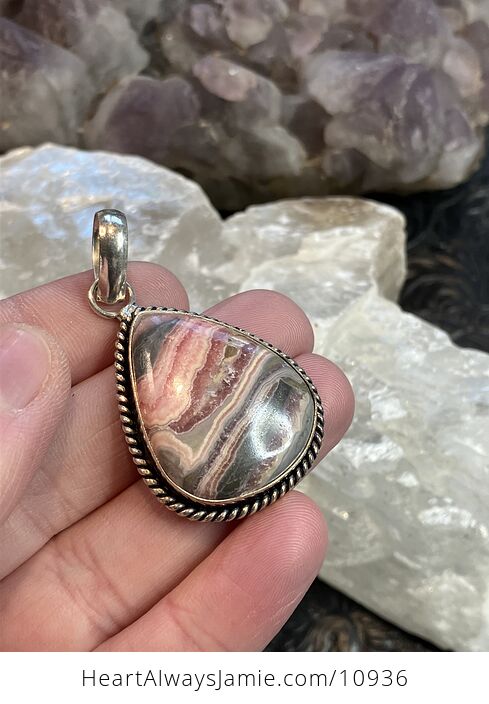 Rhodochrosite Crystal Stone Jewelry Pendant - #KYPHFyipUVE-2