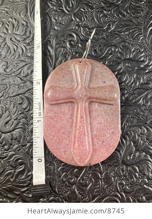 Rhodonite Cross Stone Jewelry Pendant Mini Art Ornament - #vqbHmFCbrgU-5