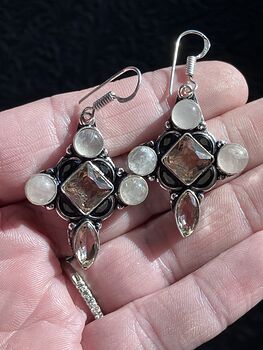 Rose Quartz and Morganite Stone Crystal Jewelry Earrings #TtuClAASmME