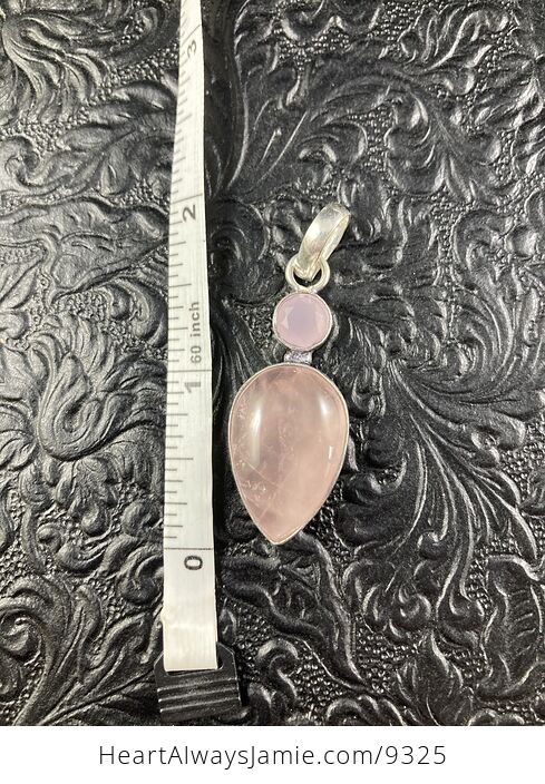 Rose Quartz and Pink Chalcedony Crystal Stone Jewelry Pendant - #UGX6oDaZML0-3