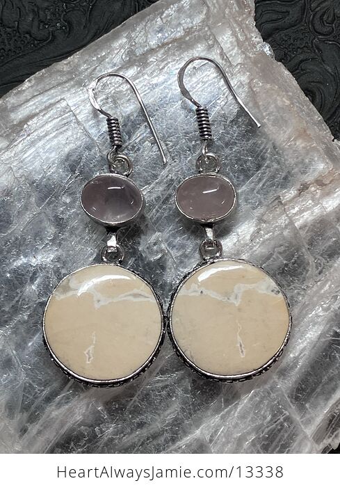 Rose Quartz and Yellow Earrings Stone Crystal Jewelry - #v1JWkOJFqRI-5