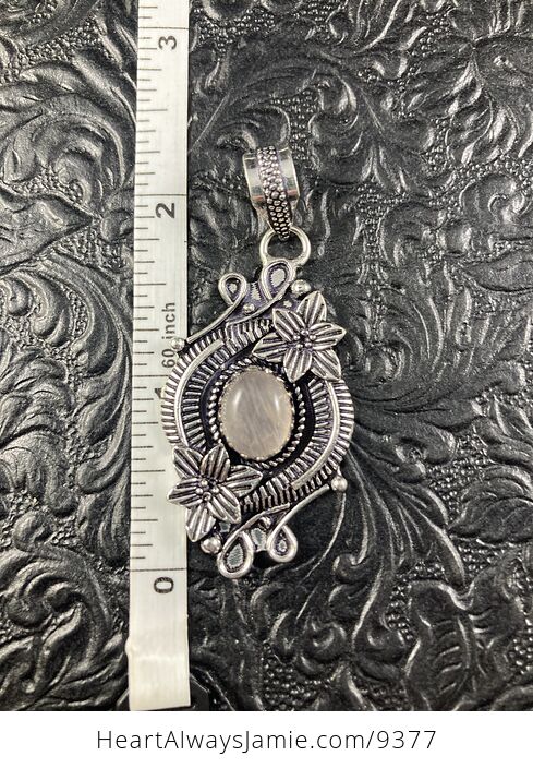 Rose Quartz Crystal Stone and Floral Jewelry Pendant - #KqsaPrXCmH8-3