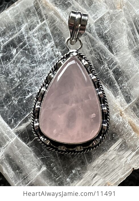 Rose Quartz Crystal Stone Jewelry Pendant - #UrvhgcoJfCA-5