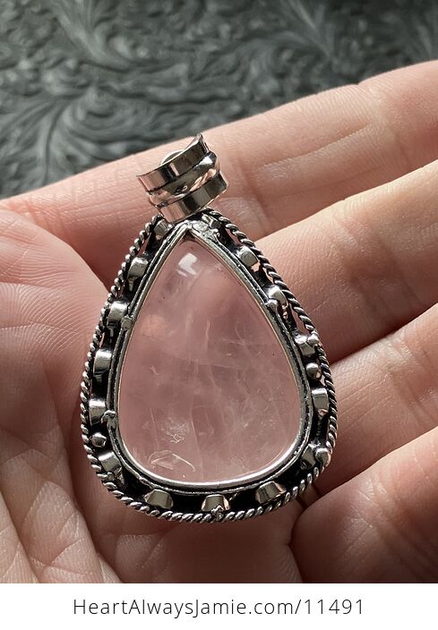 Rose Quartz Crystal Stone Jewelry Pendant - #UrvhgcoJfCA-4