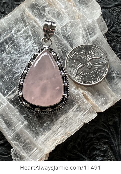 Rose Quartz Crystal Stone Jewelry Pendant - #UrvhgcoJfCA-6