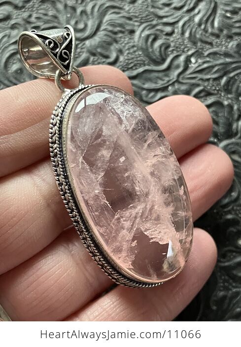 Rose Quartz Crystal Stone Jewelry Pendant - #yzy3H4tAsXw-1