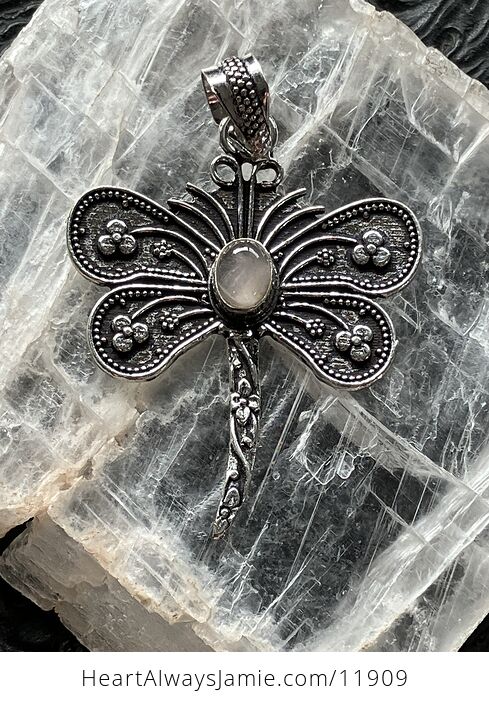Rose Quartz Dragonfly Stone Jewelry Crystal Pendant - #jqN0G7qMgDc-1
