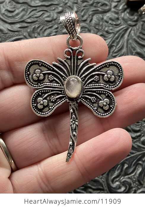 Rose Quartz Dragonfly Stone Jewelry Crystal Pendant - #jqN0G7qMgDc-2