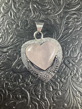 Rose Quartz Heart Stone Jewelry Pendant #j7FTLkRl654