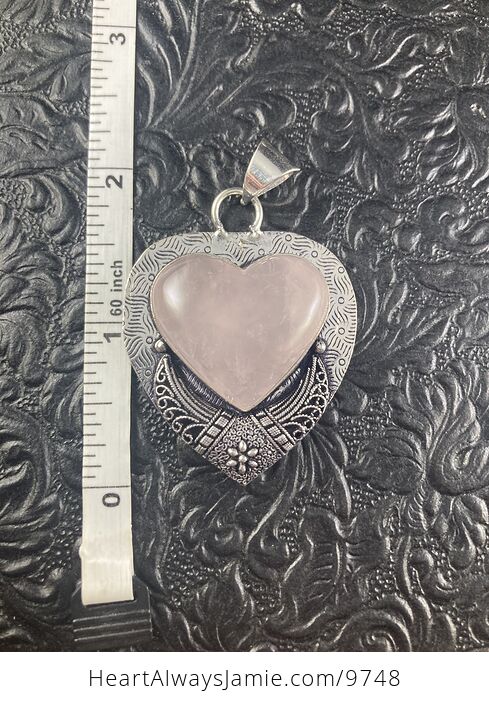 Rose Quartz Heart Stone Jewelry Pendant - #j7FTLkRl654-4
