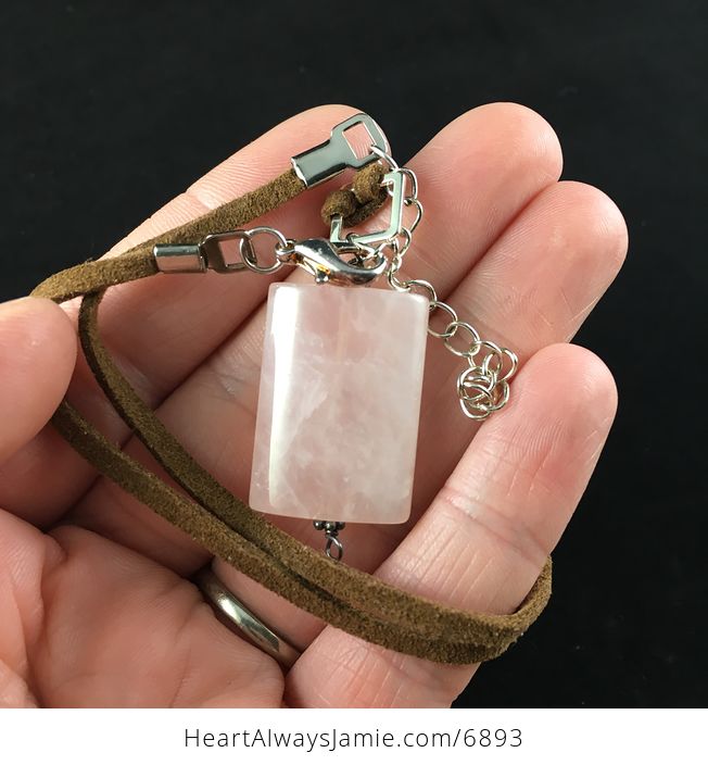 Rose Quartz Stone Jewelry Pendant Necklace - #SHKfHmMTsFw-1