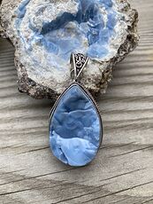 Rough Owyhee Oregon Blue Opal Pendant #ohYTwproEfg