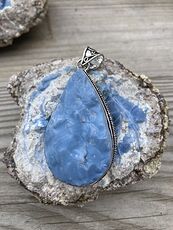 Rough Owyhee Oregon Blue Opal Pendant #sRcbVKMe1dY