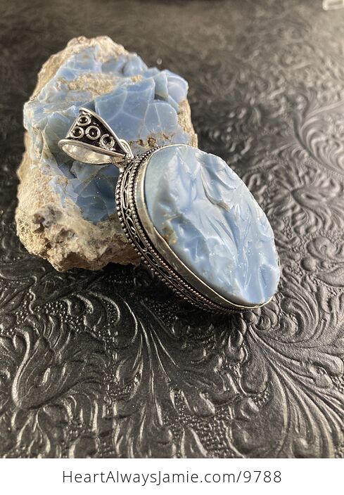 Rough Owyhee Oregon Blue Opal Pendant - #Z4AJY5KUz3M-8