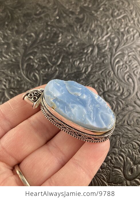 Rough Owyhee Oregon Blue Opal Pendant - #Z4AJY5KUz3M-4