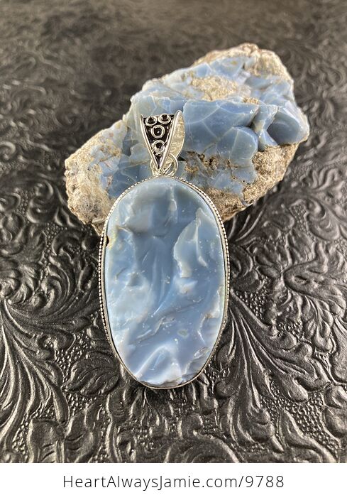 Rough Owyhee Oregon Blue Opal Pendant - #Z4AJY5KUz3M-7