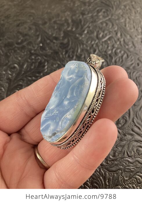 Rough Owyhee Oregon Blue Opal Pendant - #Z4AJY5KUz3M-3