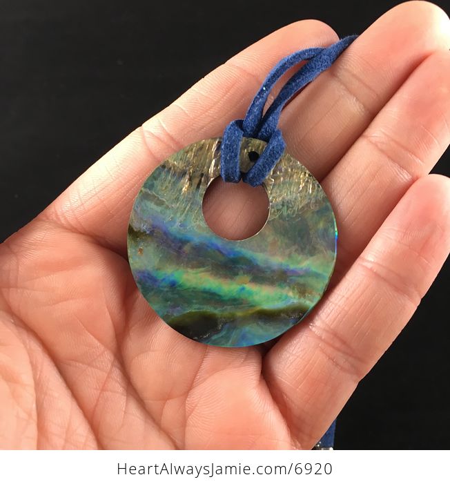 Round Abalone Shell Jewelry Pendant Necklace - #aoAhNvXETjM-5