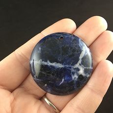 Round Blue and White Sodalite Stone Jewelry Pendant #yZAcX24ZWwQ