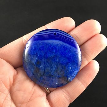 Round Blue Drusy Agate Stone Jewelry Pendant #zIEyyYw7Gus