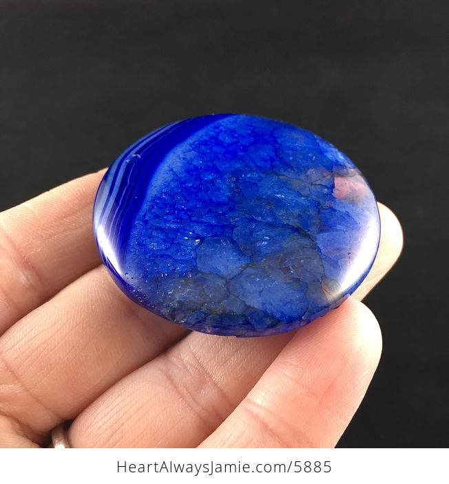 Round Blue Drusy Agate Stone Jewelry Pendant - #zIEyyYw7Gus-4