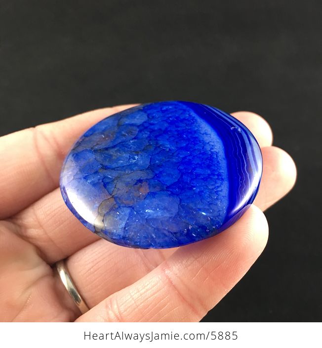 Round Blue Drusy Agate Stone Jewelry Pendant - #zIEyyYw7Gus-3