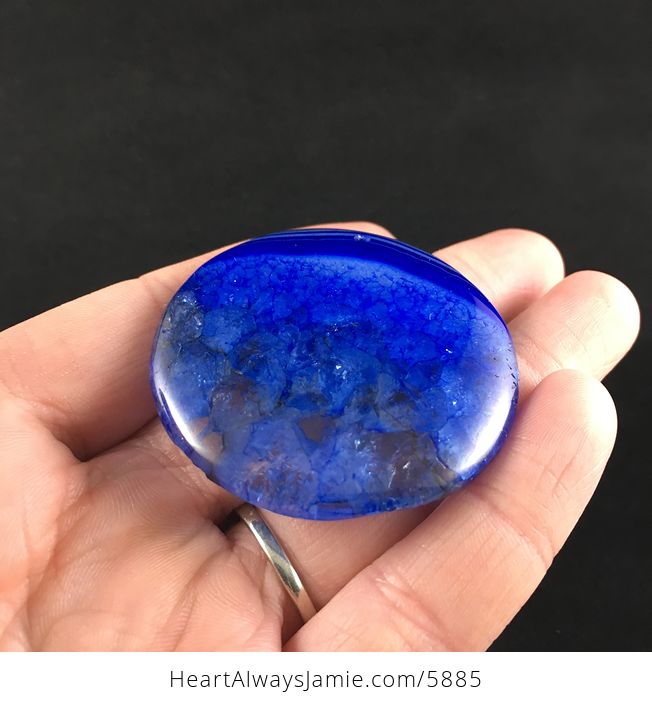 Round Blue Drusy Agate Stone Jewelry Pendant - #zIEyyYw7Gus-2