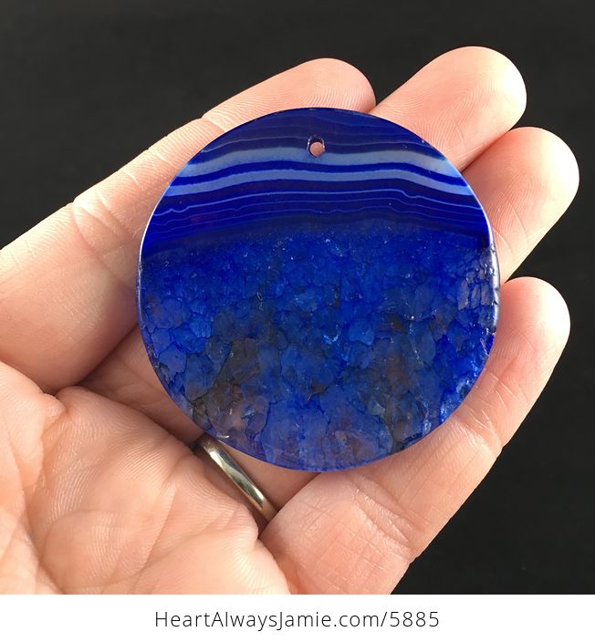 Round Blue Drusy Agate Stone Jewelry Pendant - #zIEyyYw7Gus-6