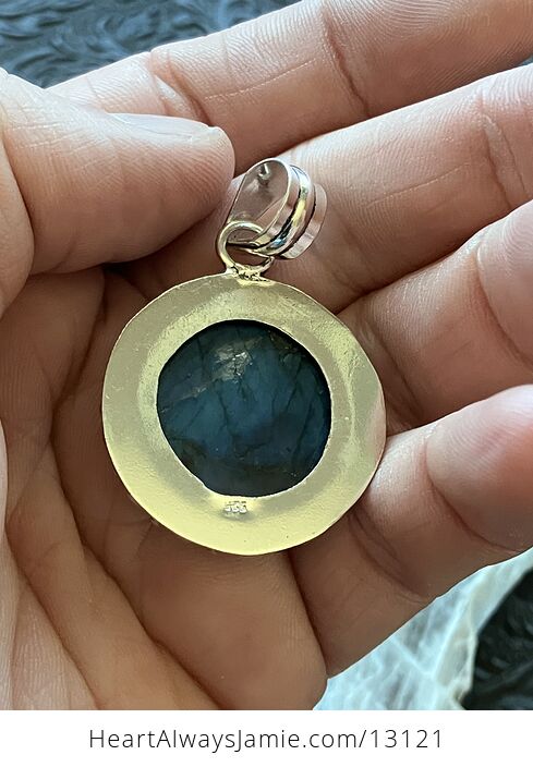 Round Blue Flash Labradorite Pendant Stone Crystal Jewelry - #dBFsW51a6ag-7