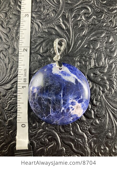 Round Blue Sodalite Stone Jewelry Crystal Pendant - #h7Ly58KH9mY-5