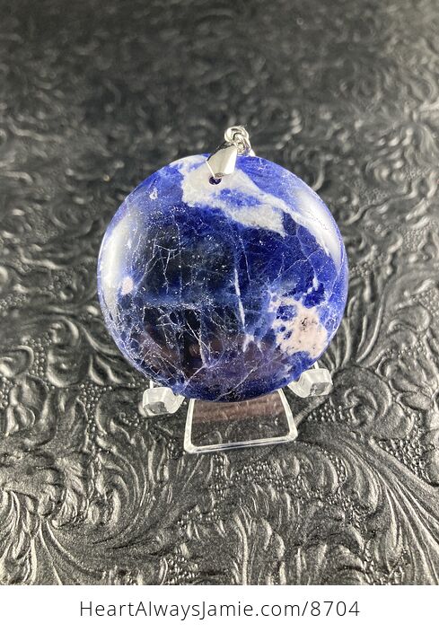 Round Blue Sodalite Stone Jewelry Crystal Pendant - #h7Ly58KH9mY-6