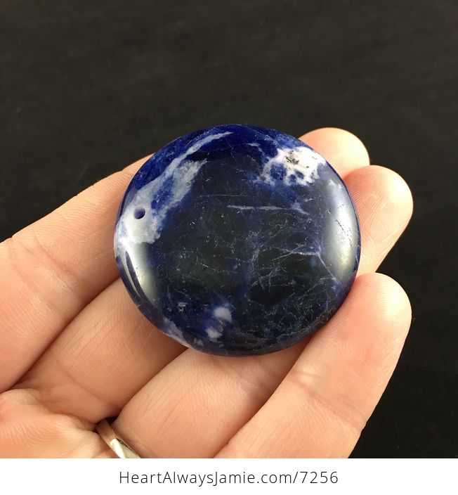 Round Blue Sodalite Stone Jewelry Pendant - #7TTPI8ApJfY-4