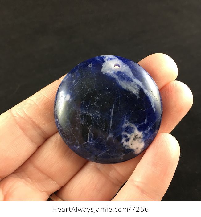 Round Blue Sodalite Stone Jewelry Pendant - #7TTPI8ApJfY-1