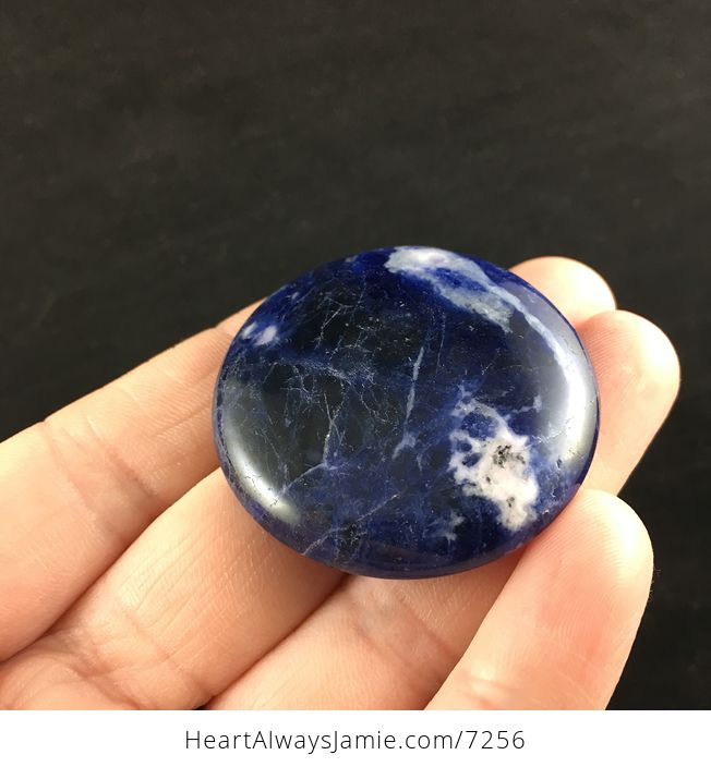 Round Blue Sodalite Stone Jewelry Pendant - #7TTPI8ApJfY-2
