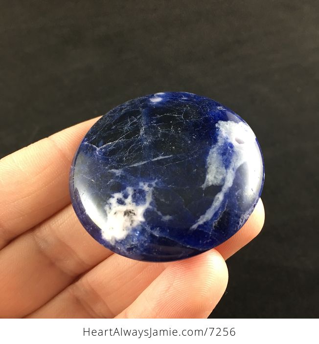 Round Blue Sodalite Stone Jewelry Pendant - #7TTPI8ApJfY-3