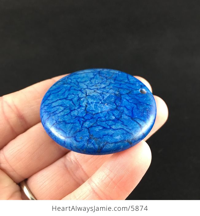 Round Blue Turquoise Stone Jewelry Pendant - #WT4HWkW5MIo-3