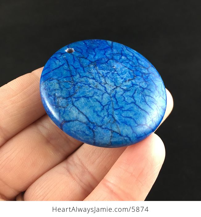 Round Blue Turquoise Stone Jewelry Pendant - #WT4HWkW5MIo-4